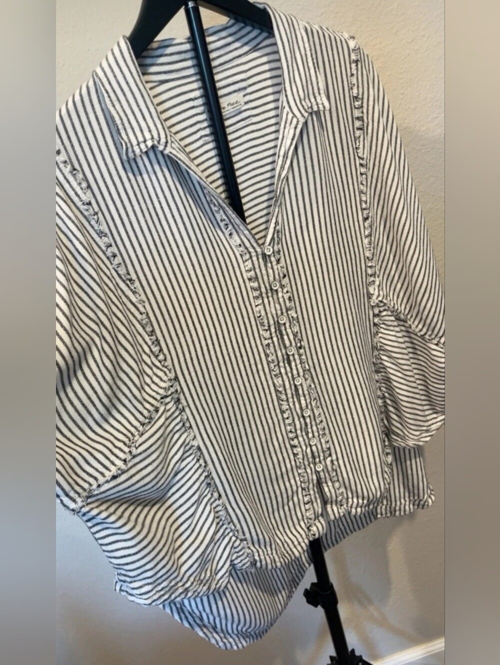 We The Free Striped Button-Down Shirt - White & Black